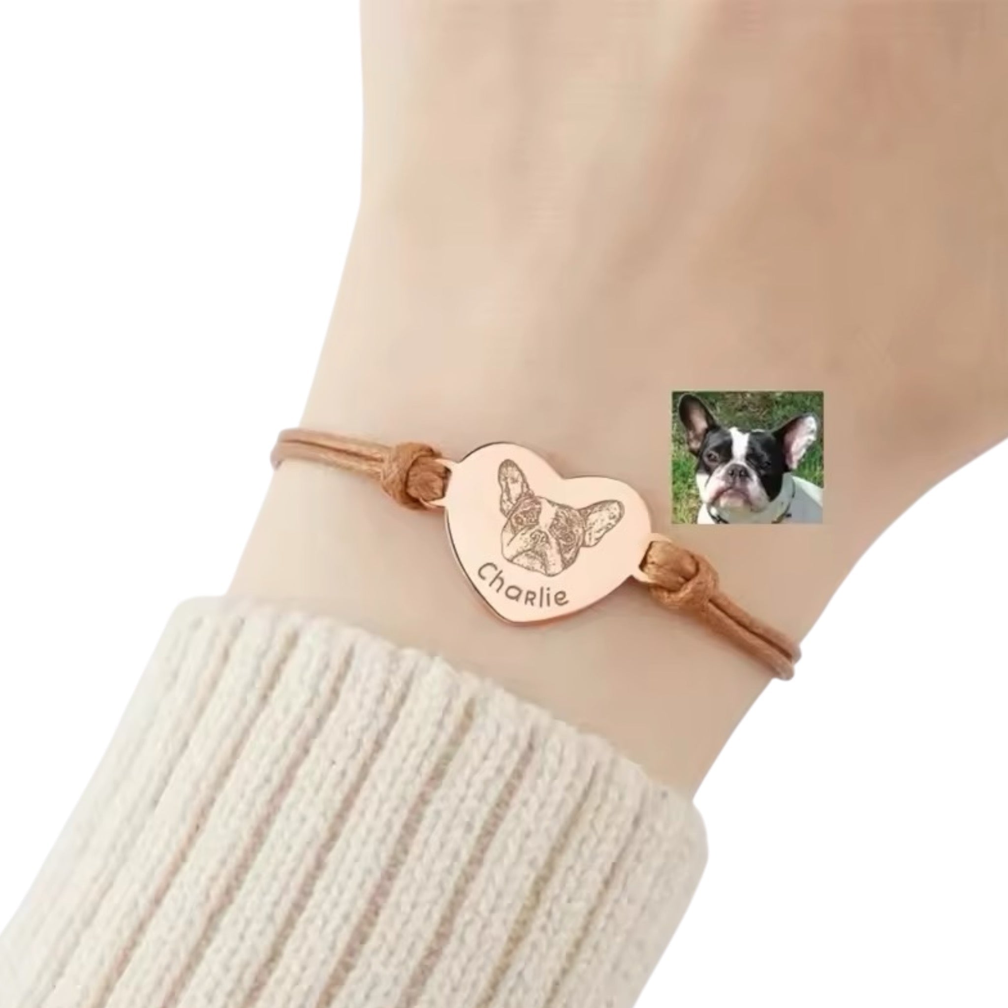 Personlig armbånd med gravering - Bilde og navn