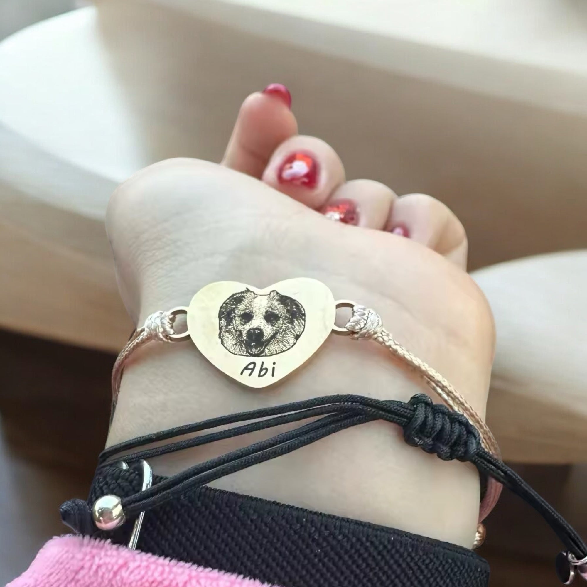 Personlig armbånd med gravering - Bilde og navn