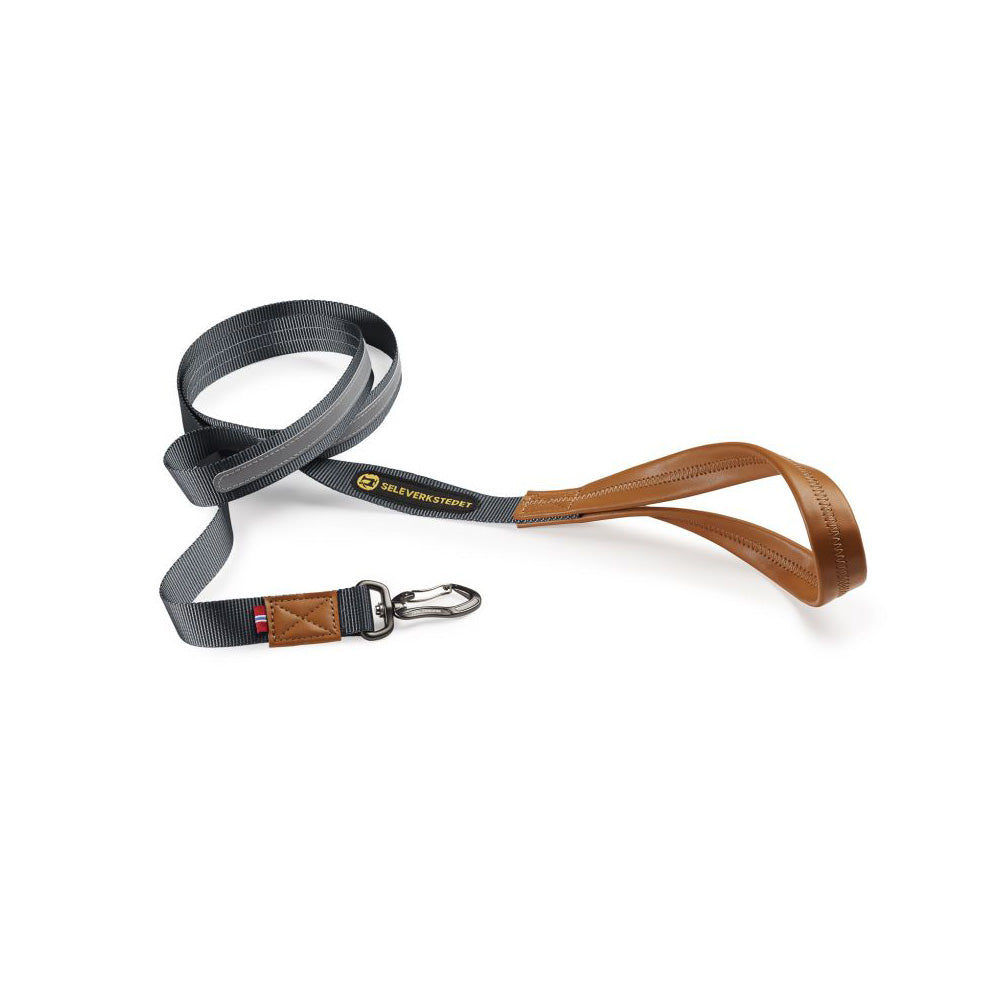 Seleverkstedet Link Dog Lead Grå/Brun 160 cm