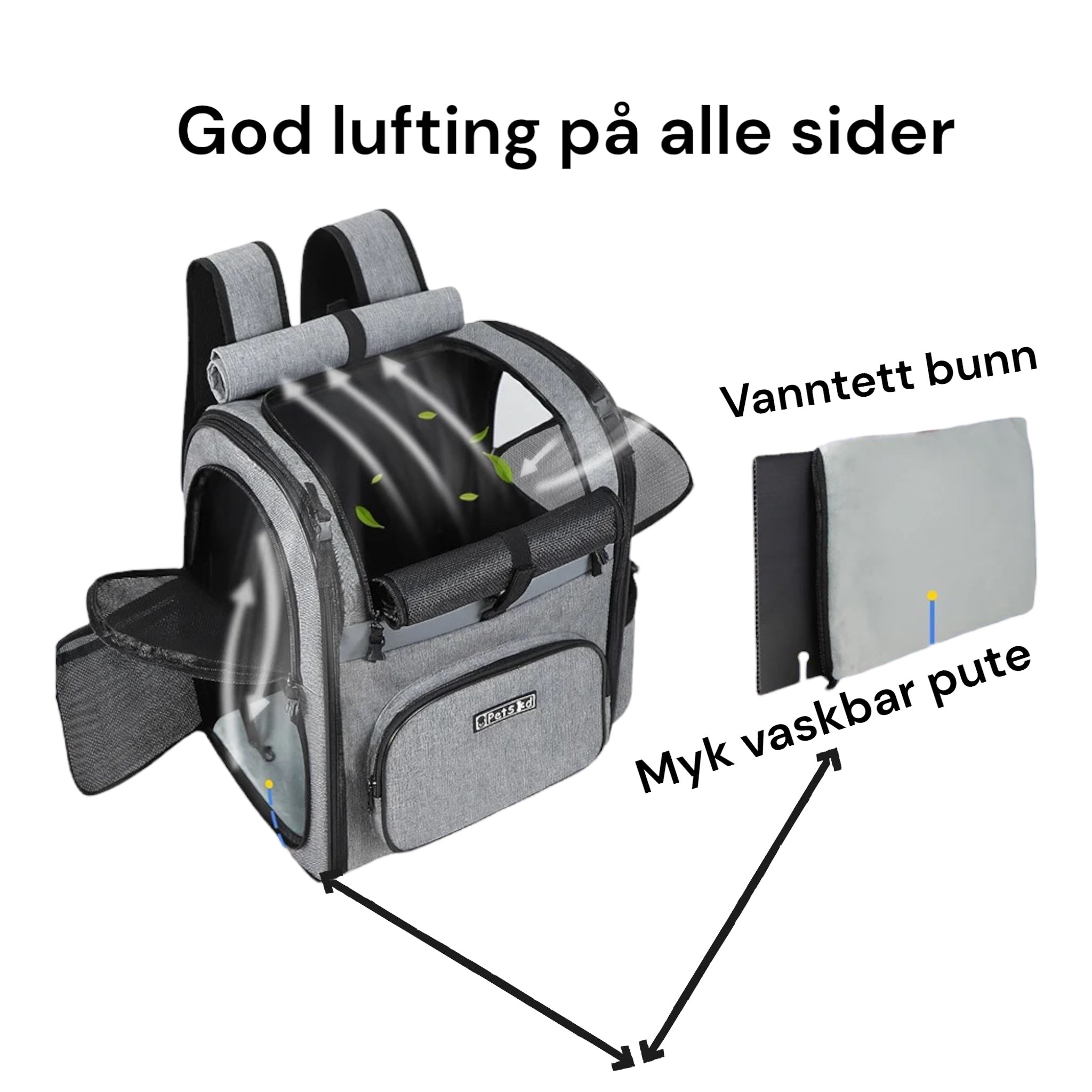 Ryggsekk til hund eller katt