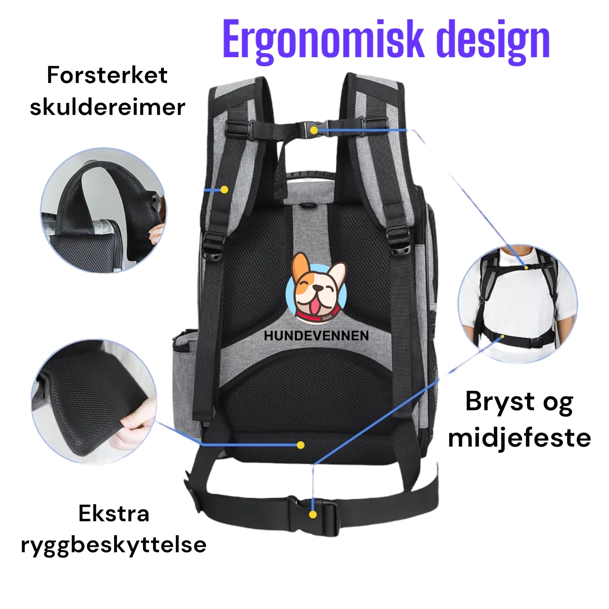 Ryggsekk til hund eller katt