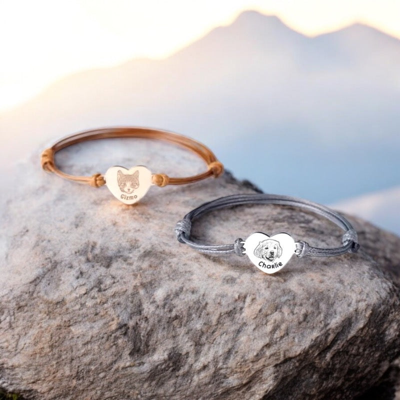 Personlig armbånd med gravering - Bilde og navn
