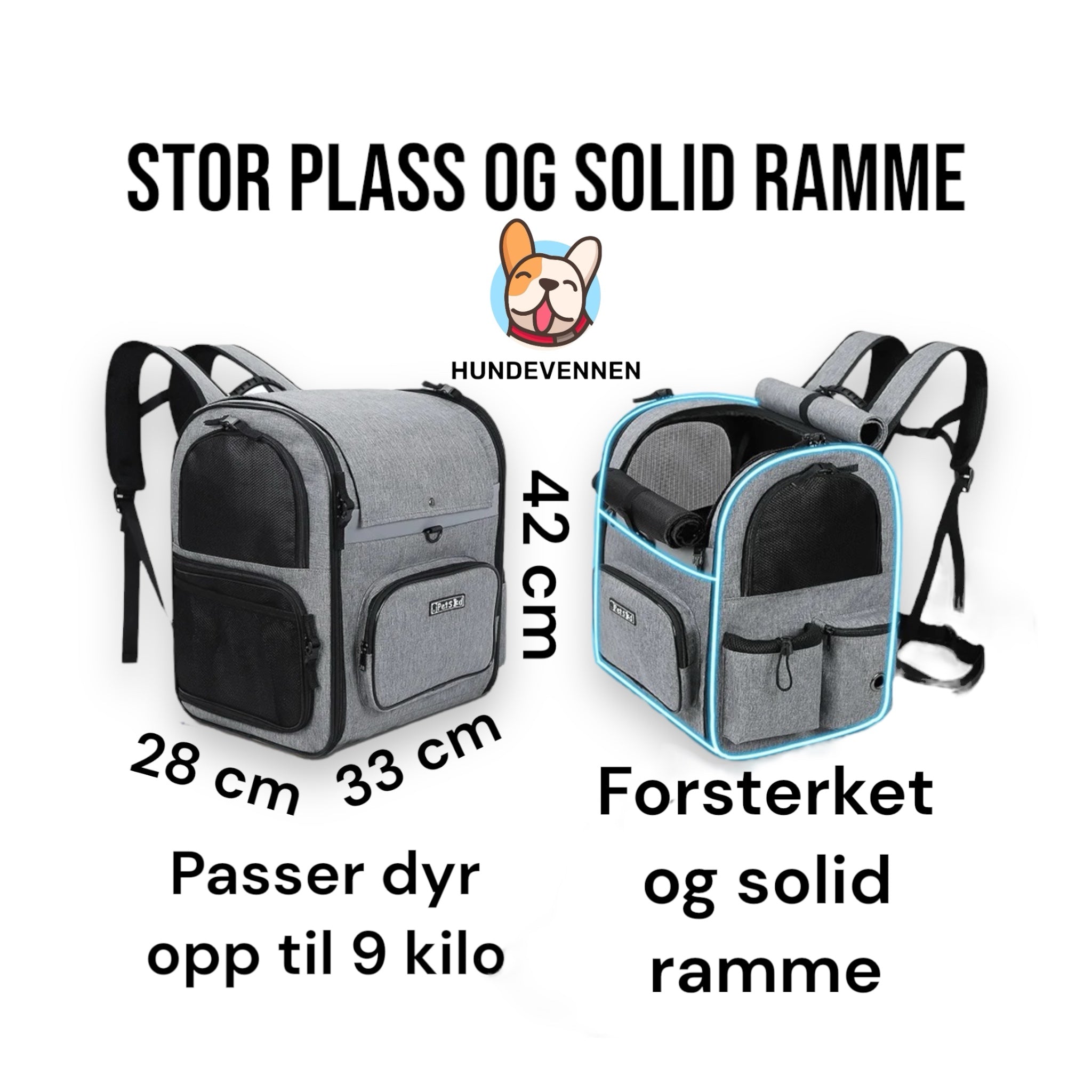 Ryggsekk til hund eller katt