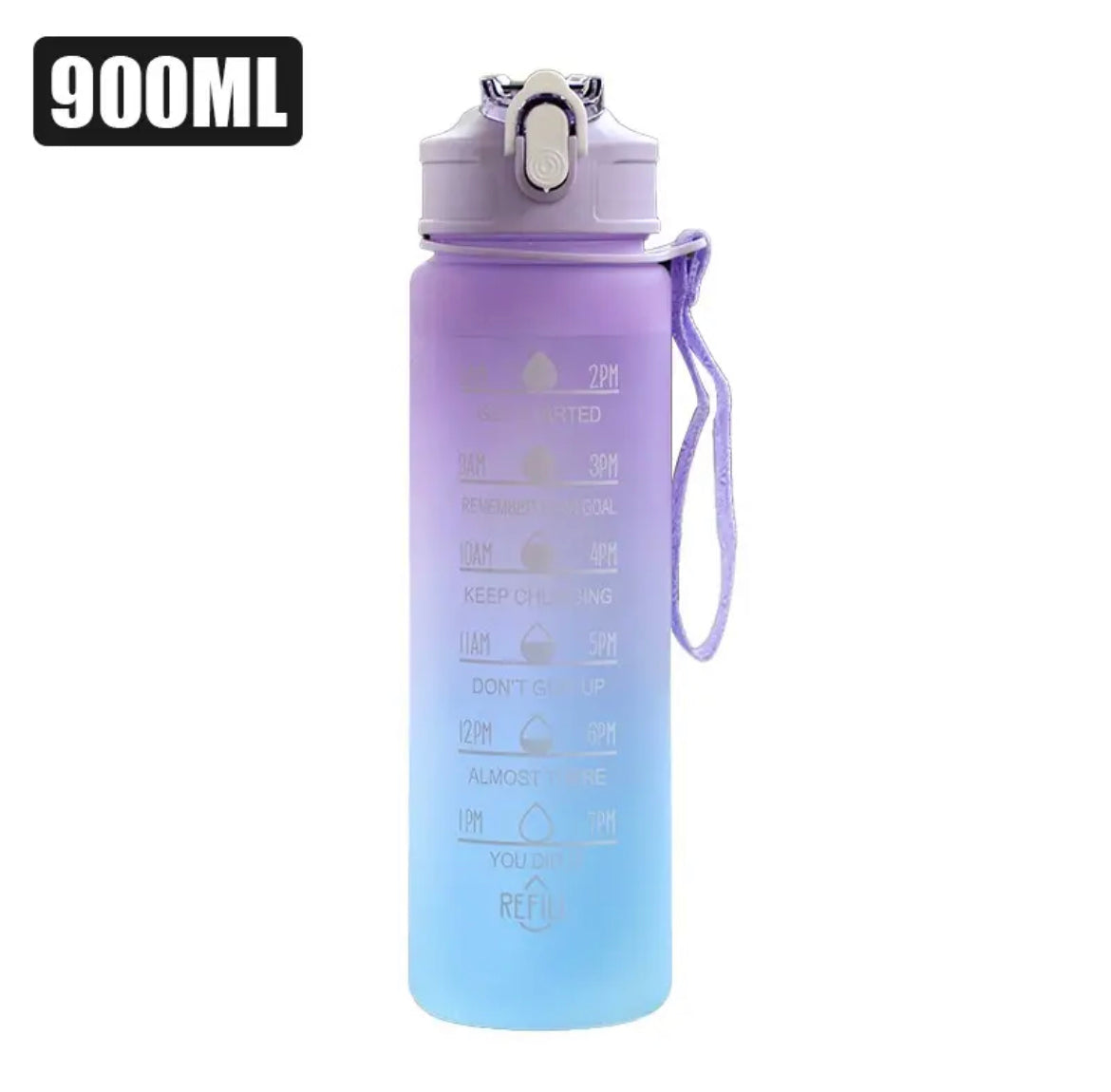 Drikkeflaske - 0,9 liter - Motivasjonsflaske