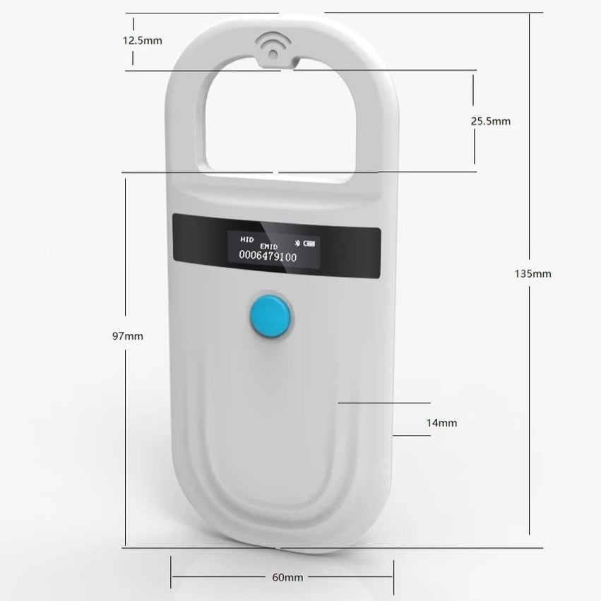 Chipleser 134.2KHz 125kHz RFID leser / Microchip skanner