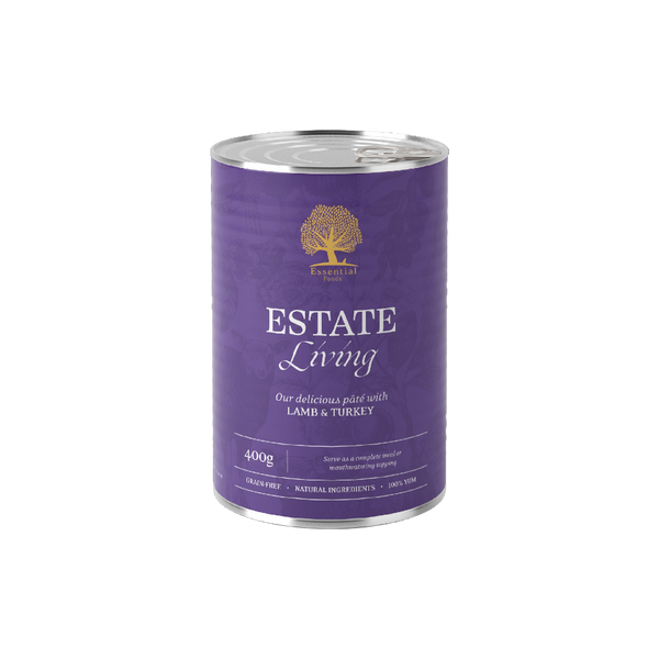 Estate Living Pâté 400g – Kornfritt våtfôr med lam og kalkun for voksne hunder