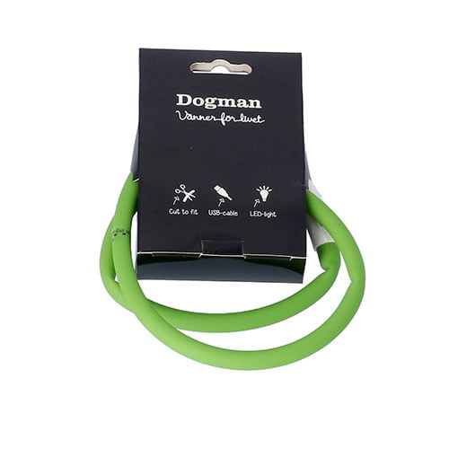 LED-ring i silikon til hund – USB-oppladbar (Grønn)
