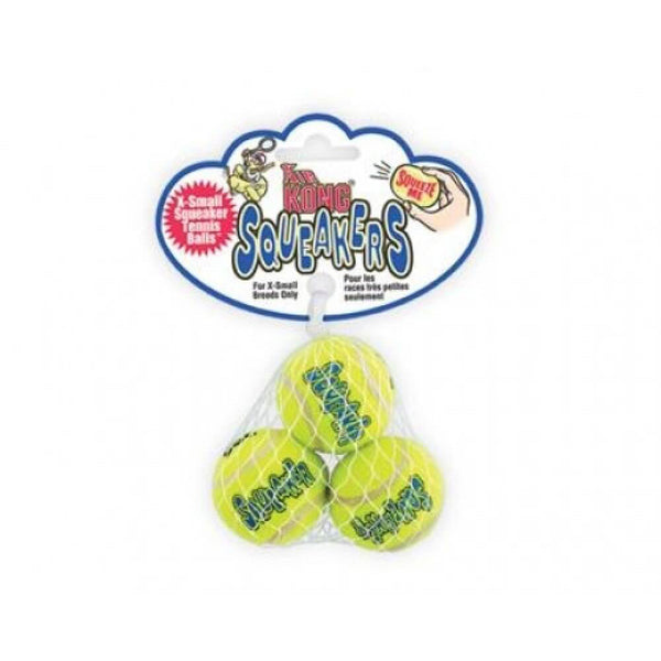 KONG Air Squeaker Ball – 3pk tennisballer med pip