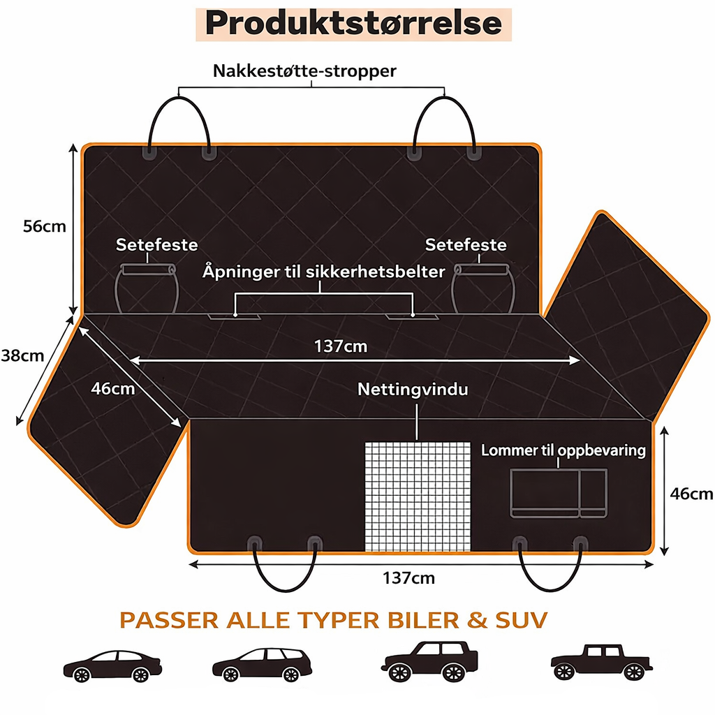 Trekk for å beskytte seter i bil for kjaledyr