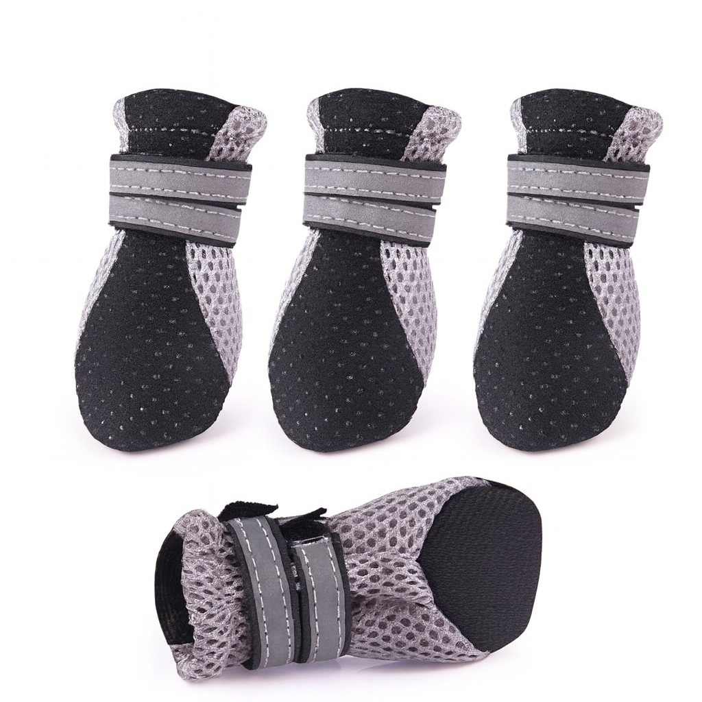 Pustende hundesokker med refleks – vanntett såle og antiskli (4 stk)