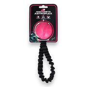 Dog Comets AstroFlex rosa hundeleke med ball og elastisk stropp