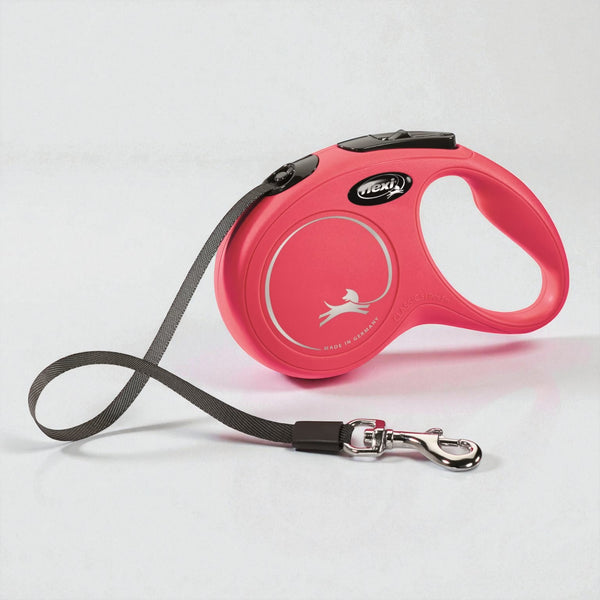 Flexi Classic Compact S – Rullekobbel 5m Tape, Rød (Opptil 15 kg)