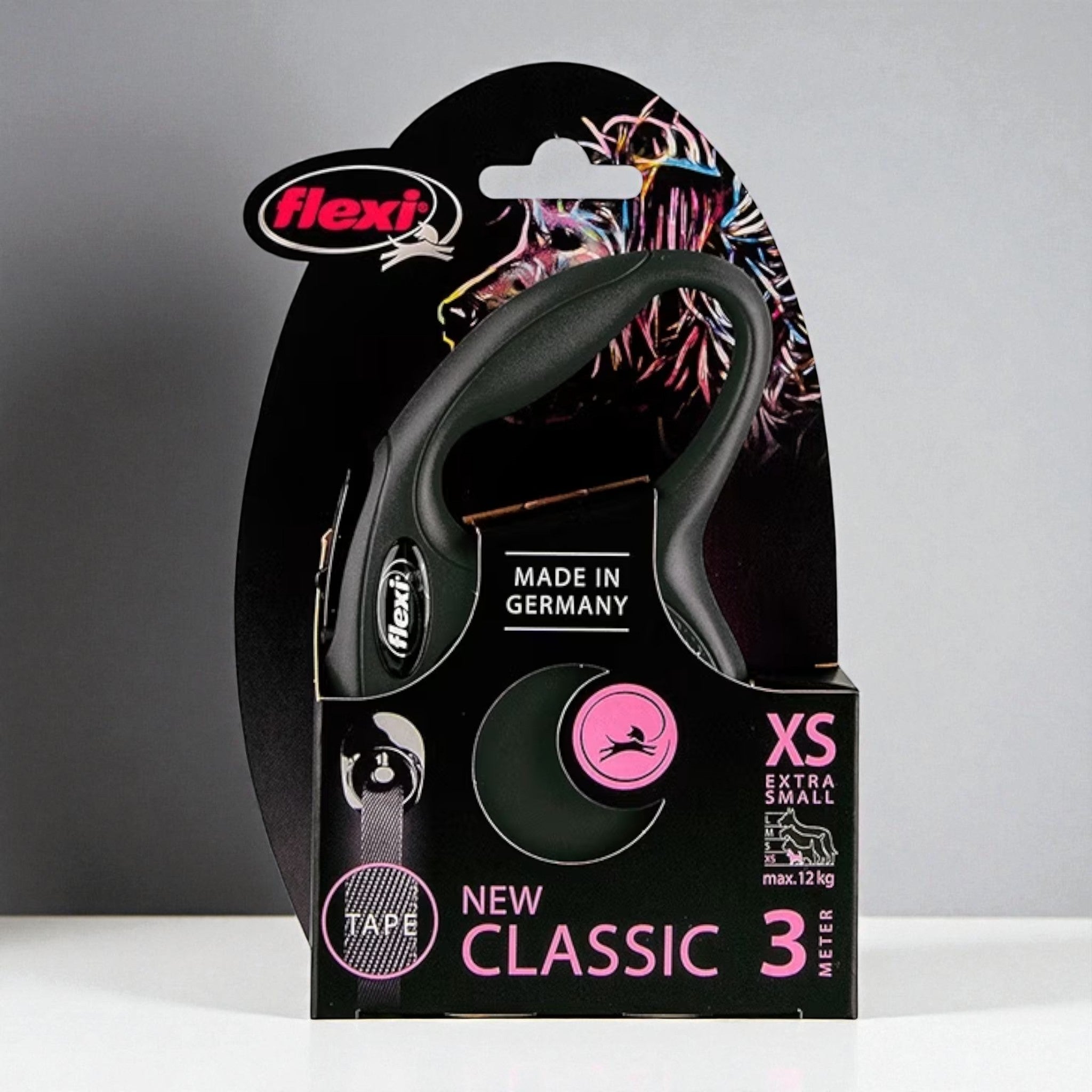 Flexi Classic Compact XS rullekobbel 3 m sort
