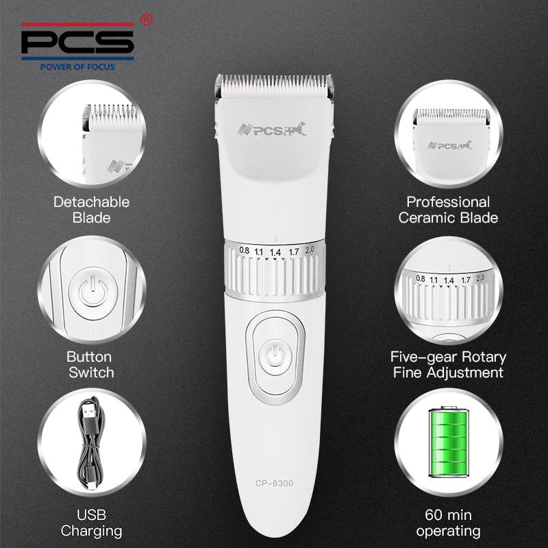 PCS Pet Clipper CP6300 – Vanntett hundeklipper med keramisk blad