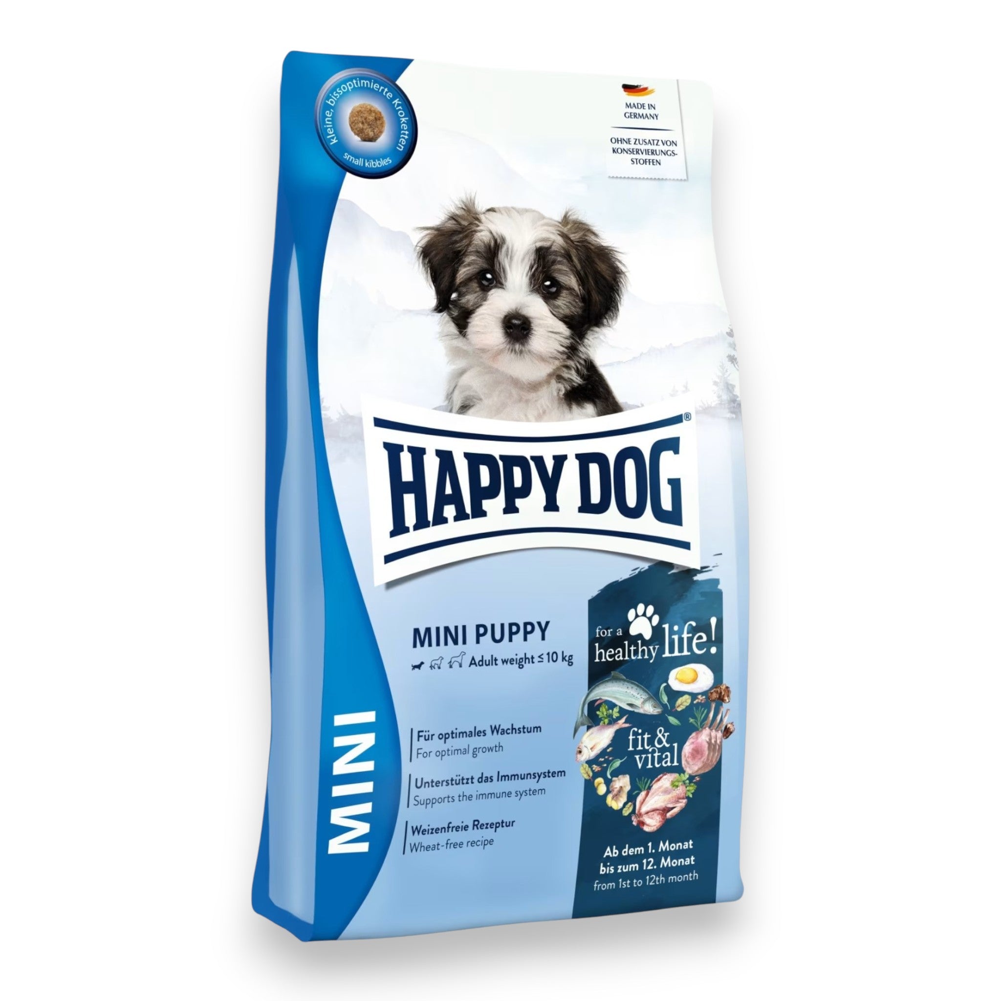 Happy Dog fit & vital Mini Puppy valpefôr til små hunderaser