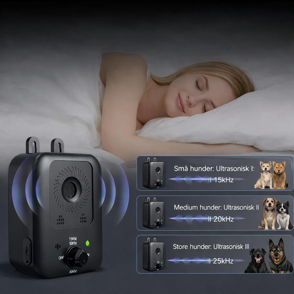 Ultralyd Anti-Bjeff Enhet – Oppladbar med 3 Moduser (15–30 kHz)