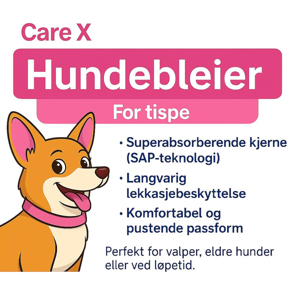 Hundebleier for tispe - Care X - Superabsorberende & lekkasjesikre