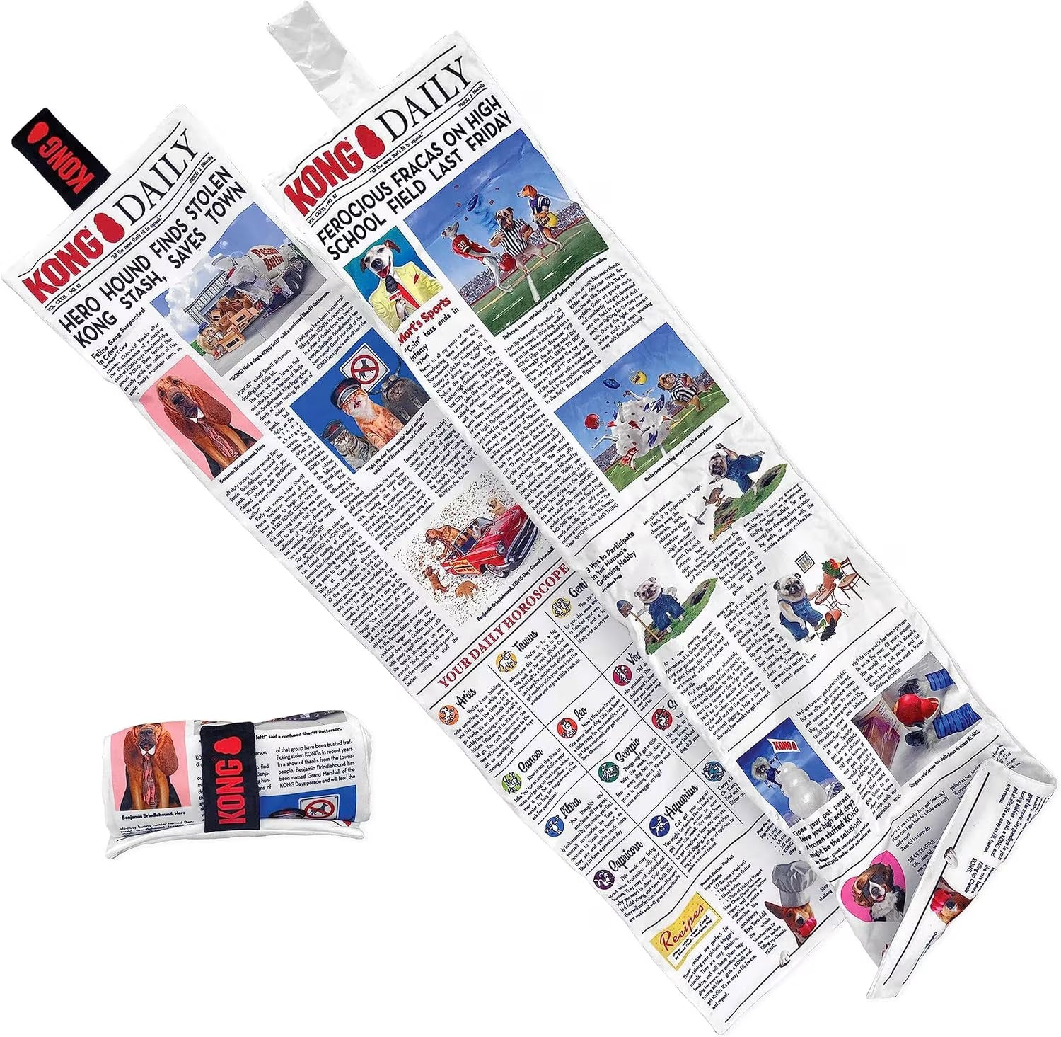 KONG Daily Newspaper Crunch – Hundeleke med squeakers og borrelås