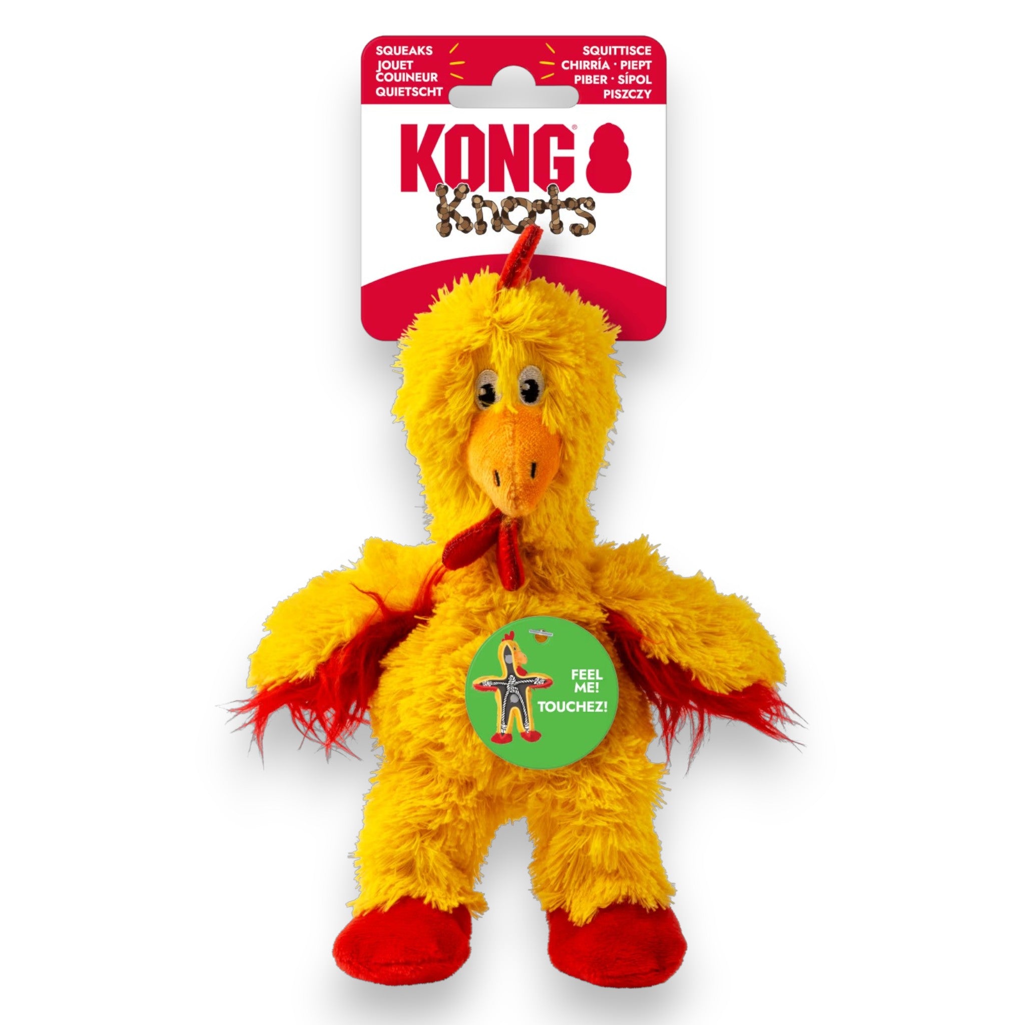 KONG Knots Chicken S – Hundeleke med tau-skjelett og squeakers