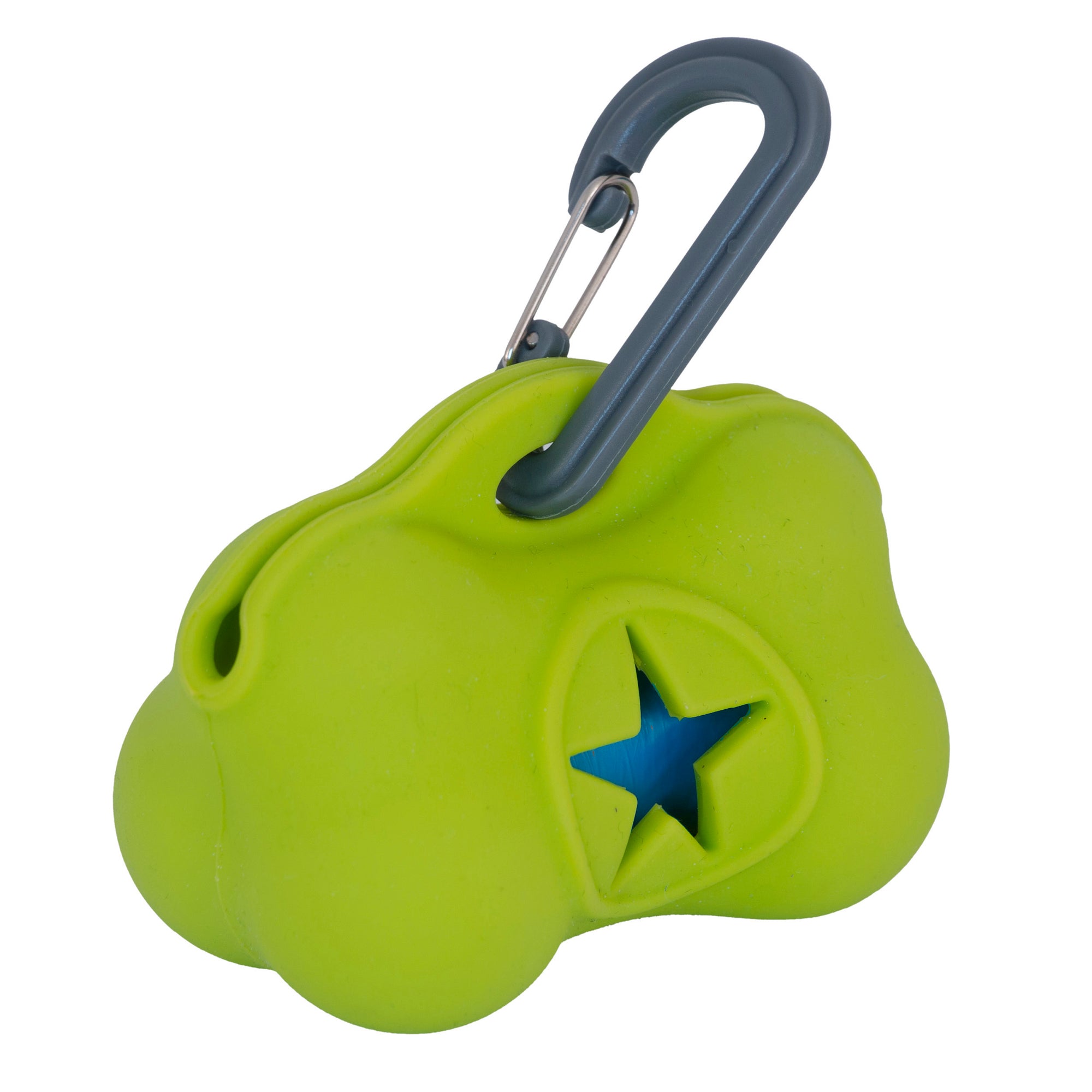 Hundeposeholder Soft Lime – Myk silikon m/karabinkrok