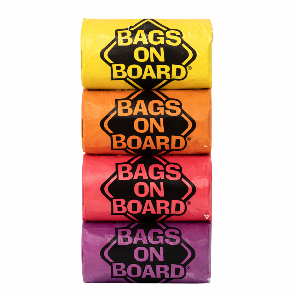Hundeposer i Regnbuefarger – Bags on Board (60 stk)