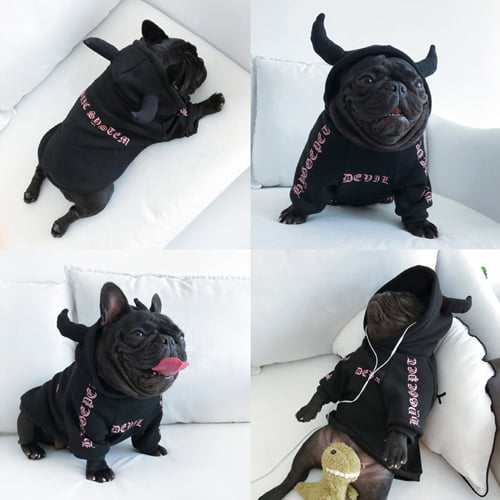 Hettegenser til hund - Sort - Devil