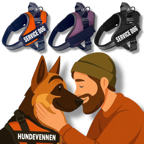 Hundesele med håndtak og refleks – justerbar | XS–XXL