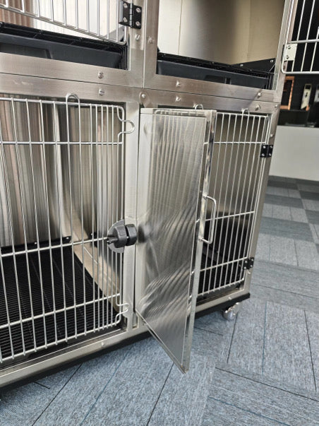 Veterinærbur i rustfritt stål – 118 × 66 × 81 cm | Kennelbur for stor hund (bestillingsvare)