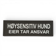 Borrelåsmerke «Høysensitiv hund» 16×5 cm