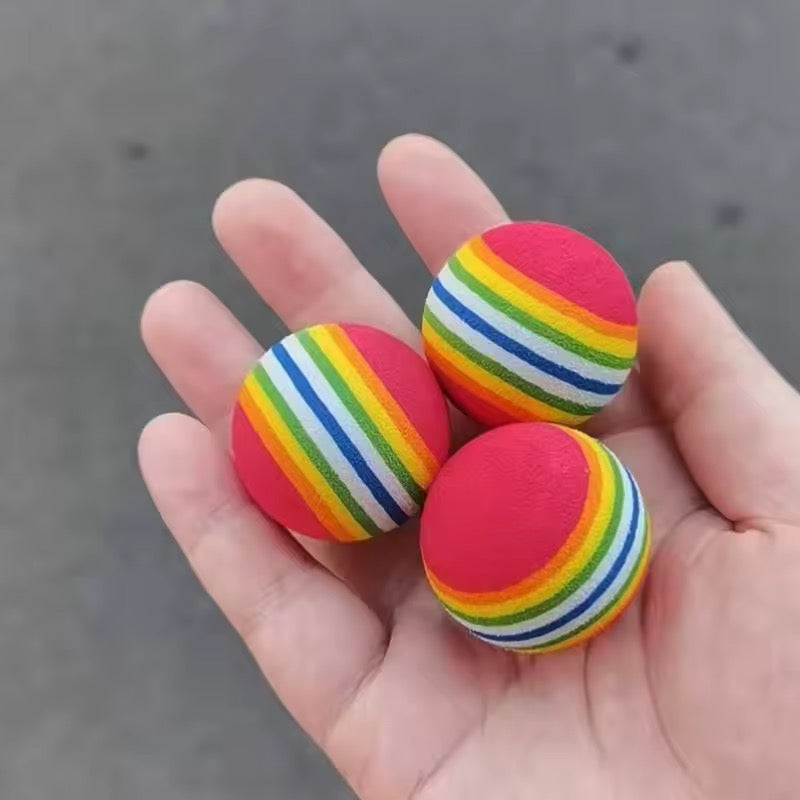 3-pakning regnbueballer til katt