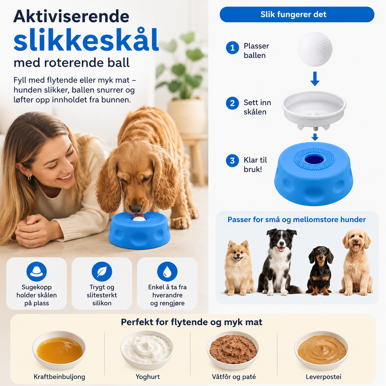 Slikkeskål med sugekopp - Slow Feeder