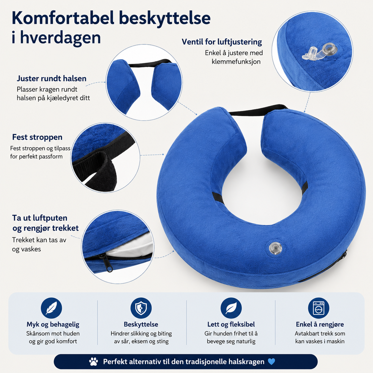 Beskyttelseskrage oppblåsbar