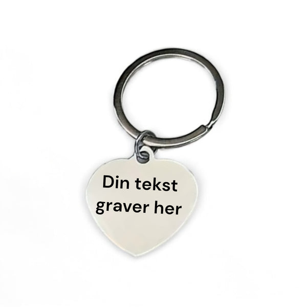 ID-brikke i rustfritt stål - Hjerteformet