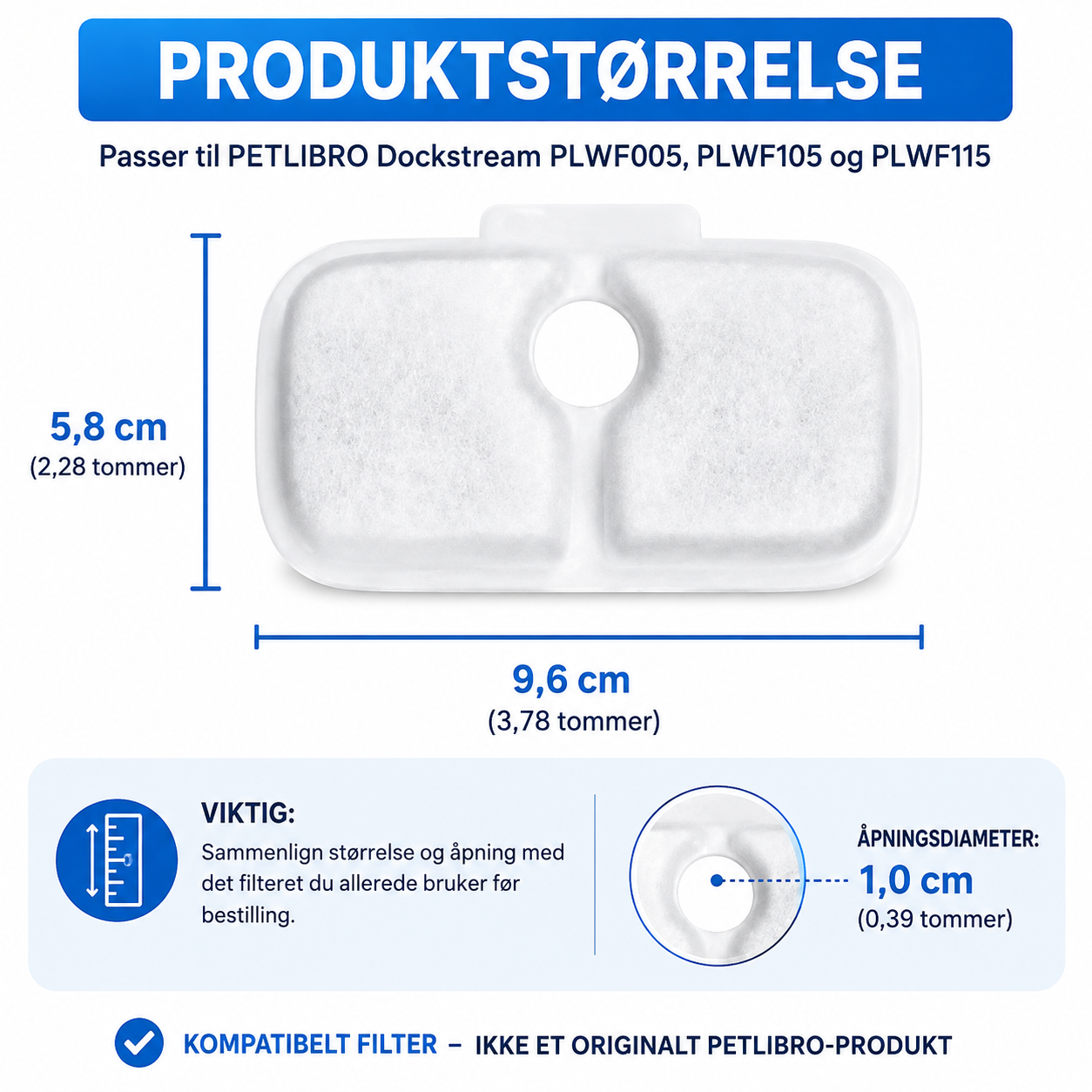 Filter til PETLIBRO Dockstream drikkefontene – 5 stk