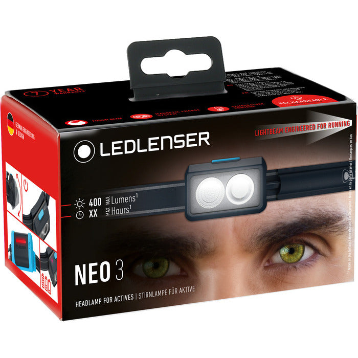 Ledlenser NEO3 Hodelykt 400 lumen – Sort/Blå