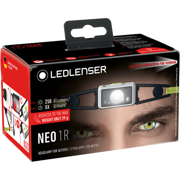 Ledlenser NEO1R Hodelykt 250 lm – Hvit/Grønn