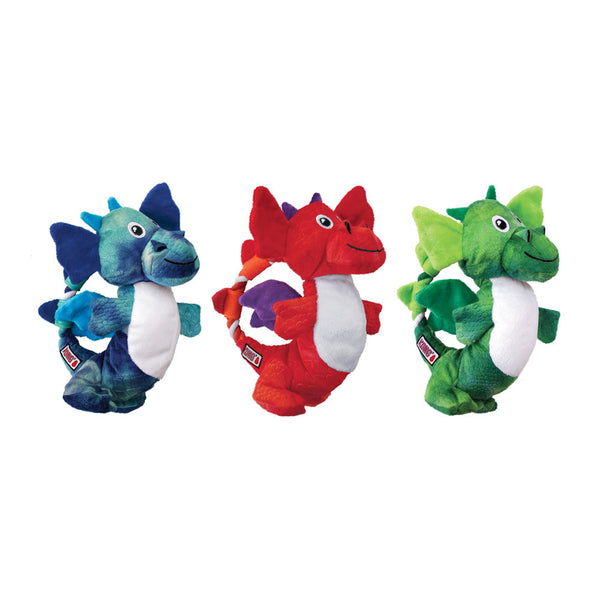 KONG Dragon Knots M/L  – slitesterk hundeleke med tauknute og squeaker