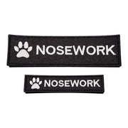 NOSEWORK merke til hundesele eller halsbånd  – borrelåsmerke i to størrelser