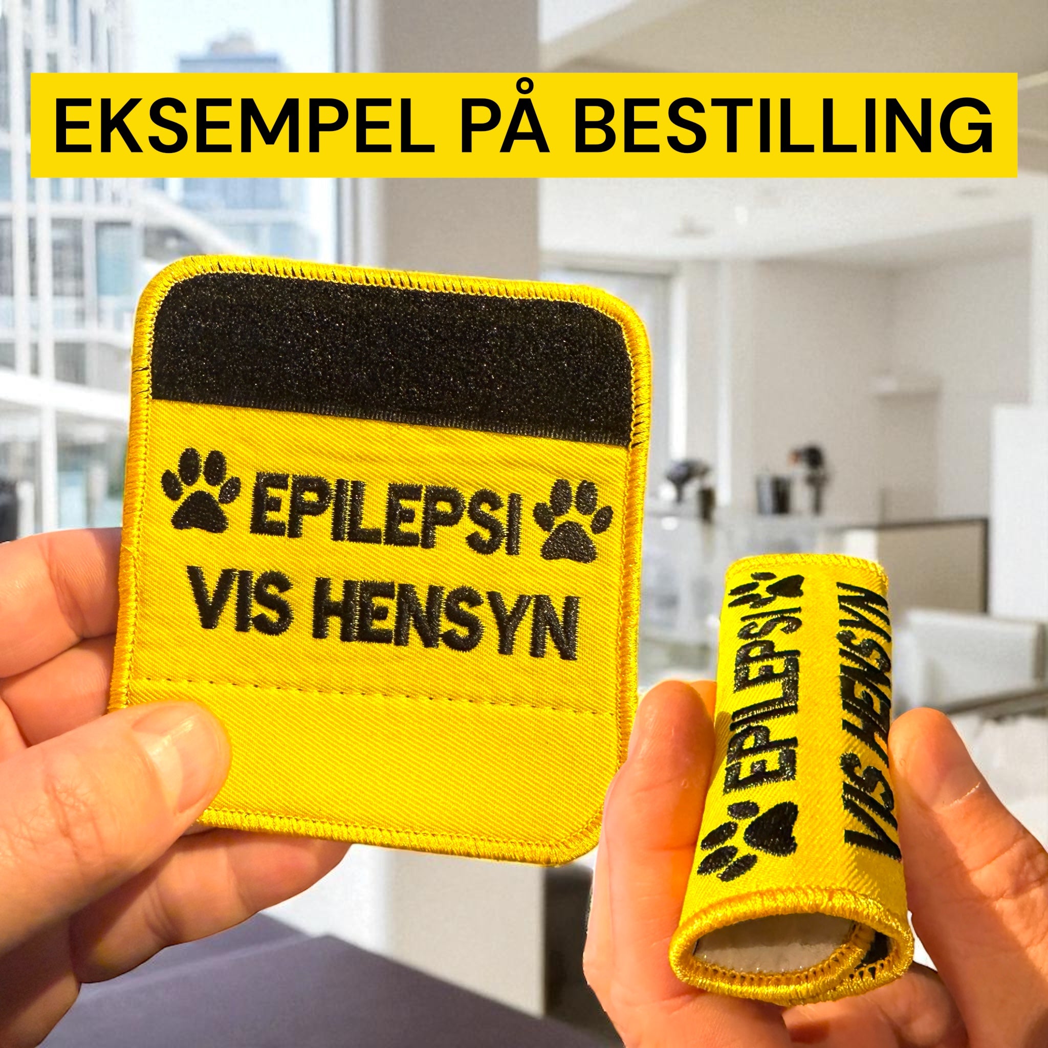 Personlig ID-merke for hund – Brodert patch med borrelås