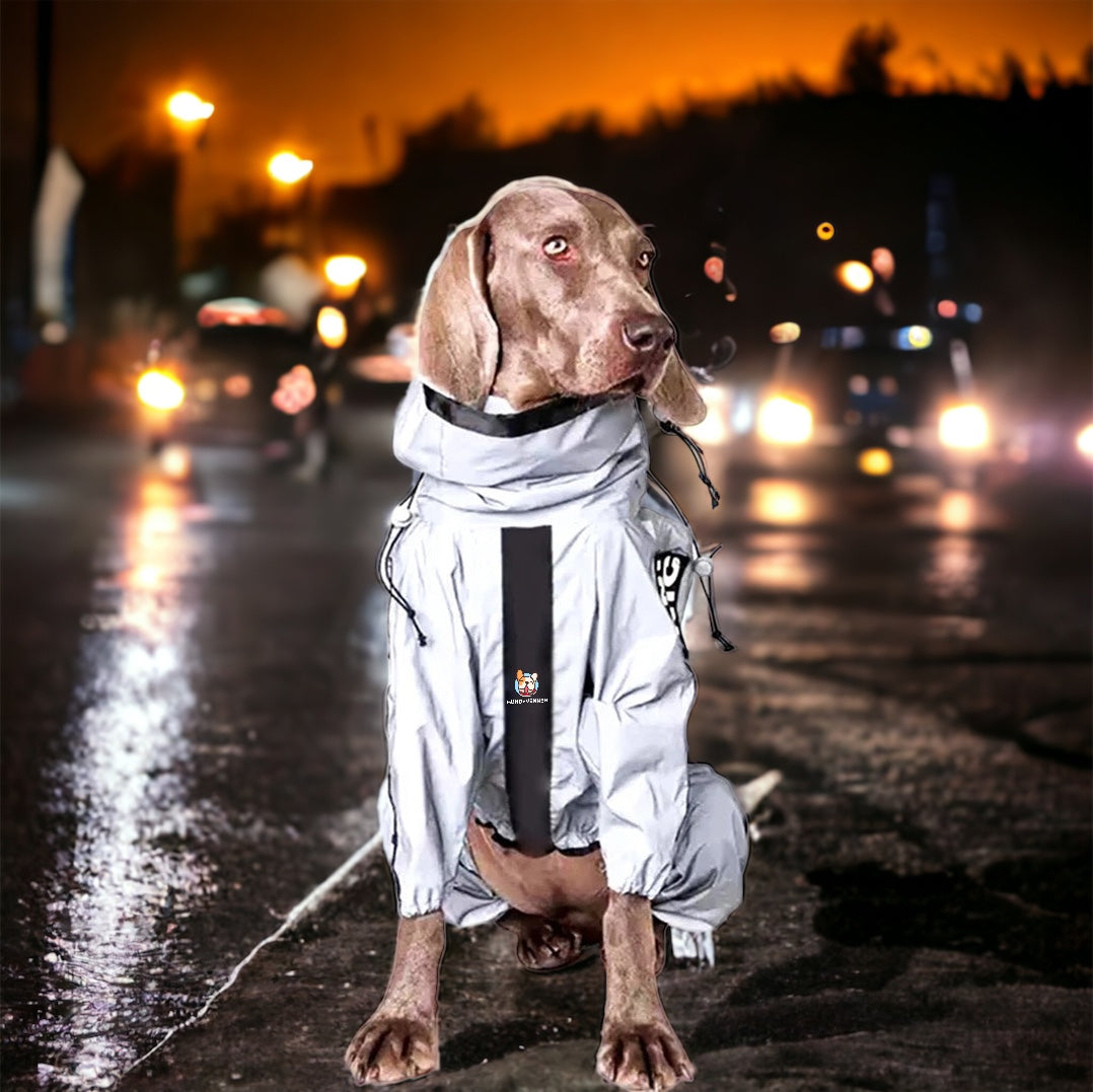 Regndress for hund med heldekkende refleks
