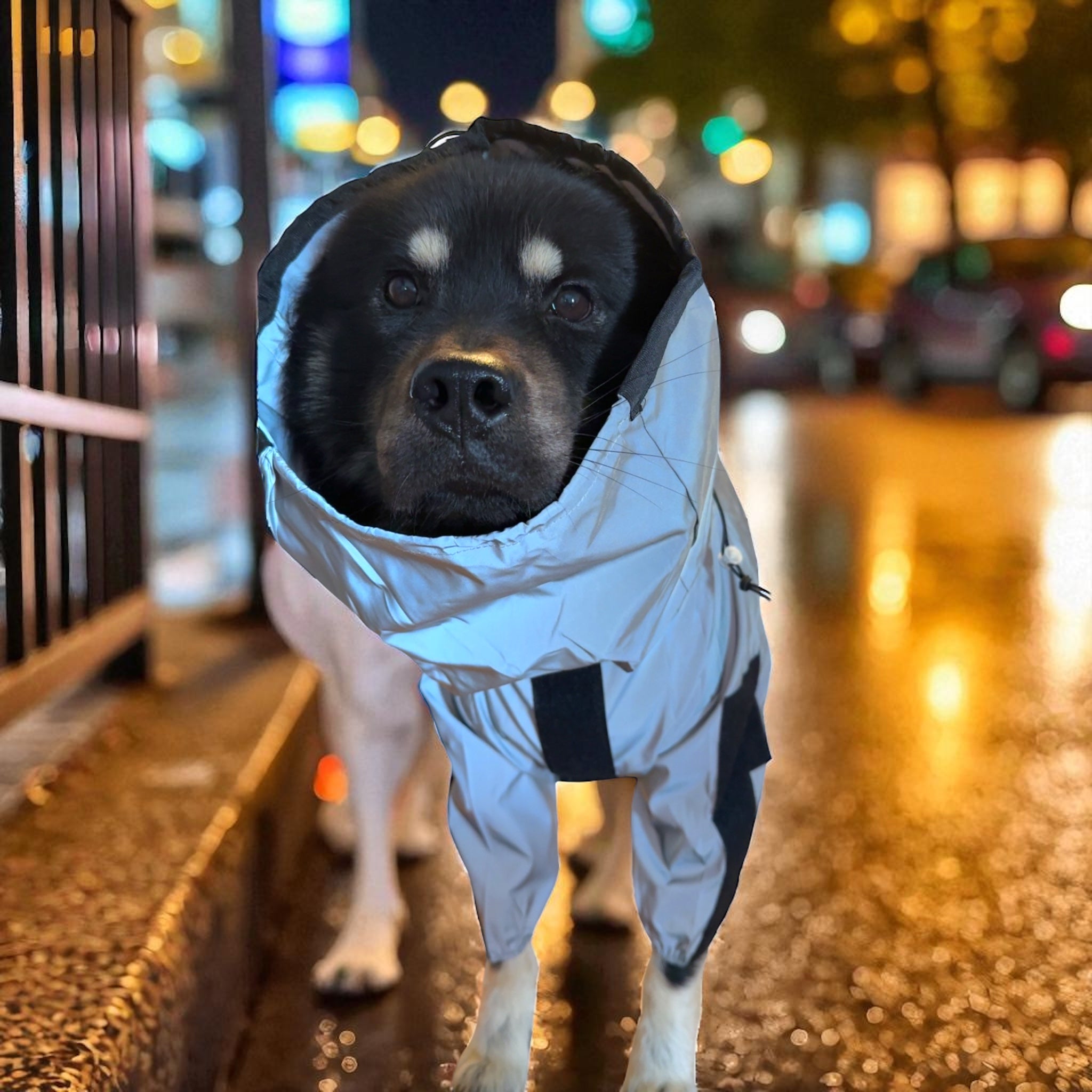 Regndress for hund med heldekkende refleks