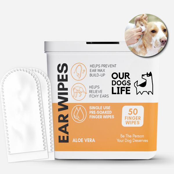 Ørerens-servietter for hund – Engangs finger wipes mot ørevoks, lukt og kløe (50 stk.)