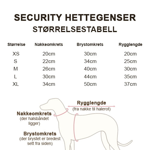 Hettegenser Security til hund – svart eller grå