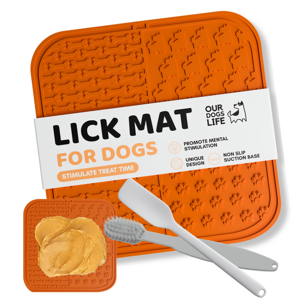 Slikkematte til hund med slikkepott og børste – Lick Mat - Our Dogs Life