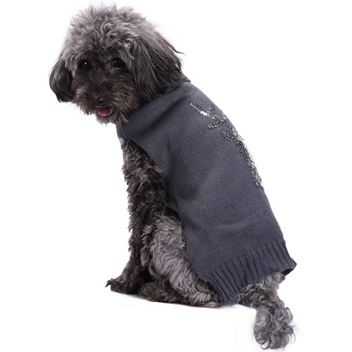 Strikket hundegenser med reinsdyrmotiv
