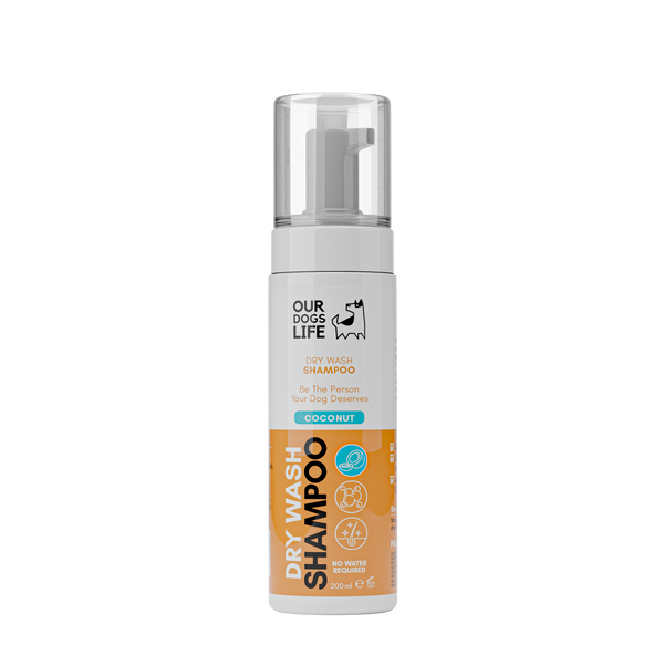 Tørrsjampo for hund – Kokos 200 ml (uten skylling, dry wash shampoo)
