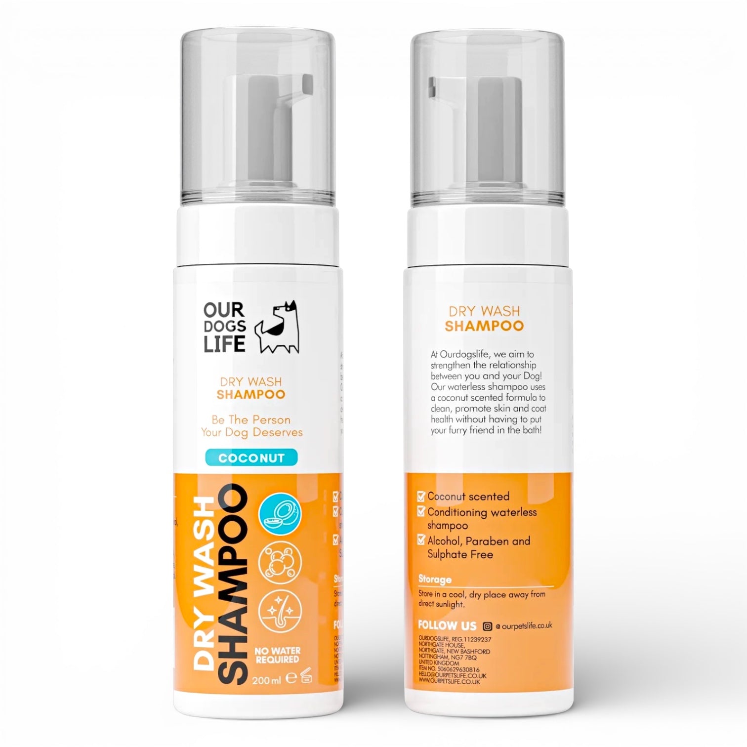 Tørrsjampo for hund – Kokos (200 ml)