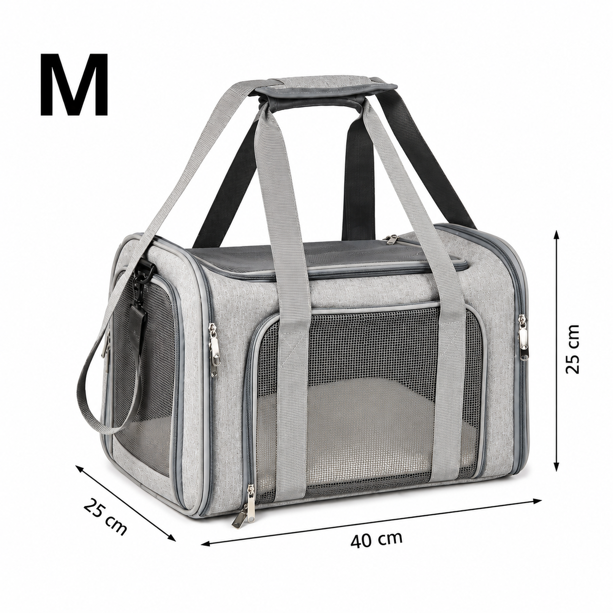 transportbag i størrelse M med mål 40 × 25 × 25 cm