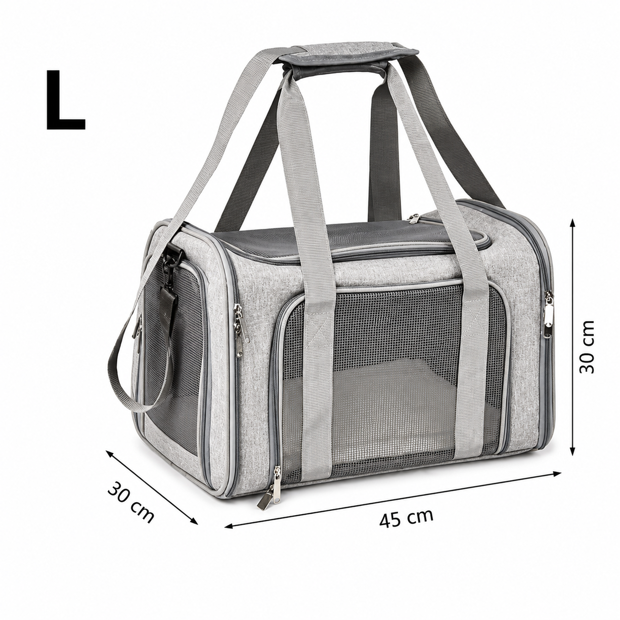Transportbag i størrelse L med mål 45 × 30 × 30 cm