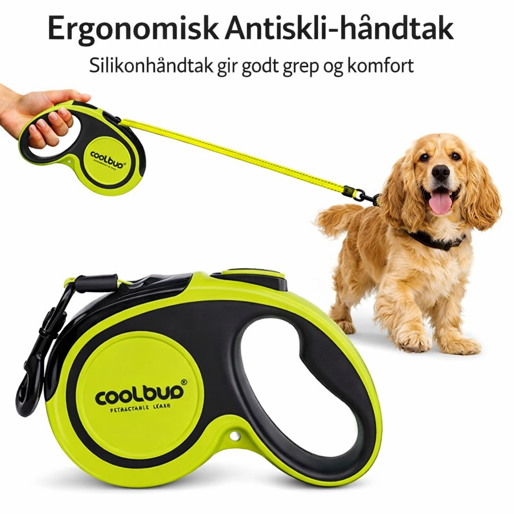 Uttrekkbart hundebånd med refleks – 5 meter - COOLBUD™